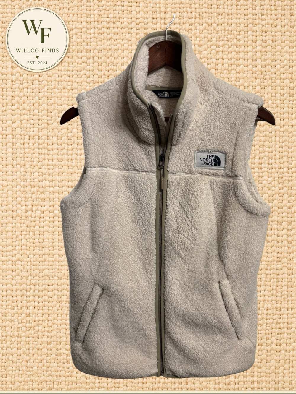 The North Face Women’s Sherpa Fleece Full Zip Vest Cream Size M